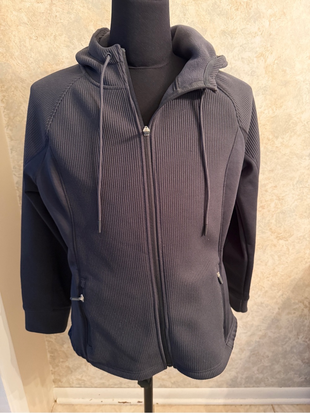 Swiss tech Men's Hooded Full-Zip Sweater Jacket - Navy